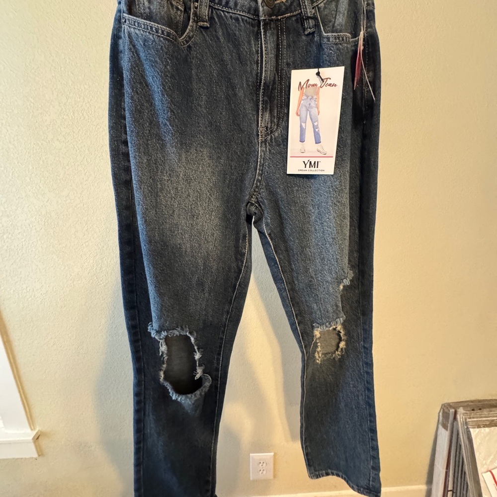 YMI Blue High Rise Distressed Jeans
